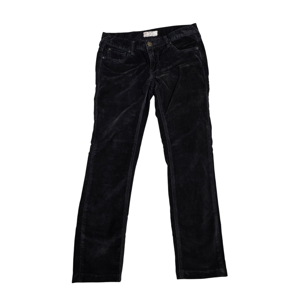 Free People‎ Skinny Corduroy Pants Womens 27 Black Slim Low Rise 61855-16515125